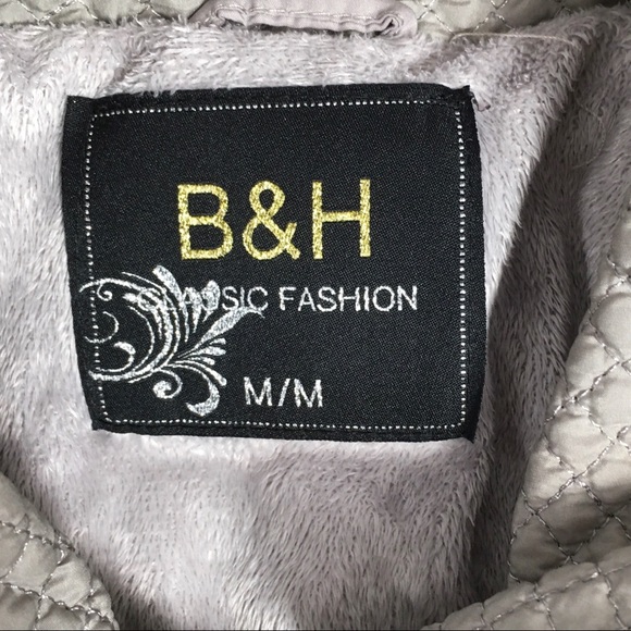 B&H Quilted Jacket, beige, sz M - Picture 10 of 11